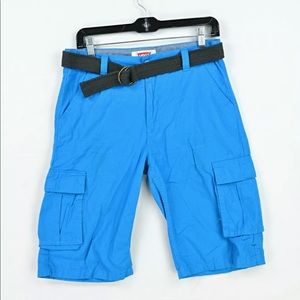 Levis Cargo Shorts Cotton Flat Front Boys Blue 12"